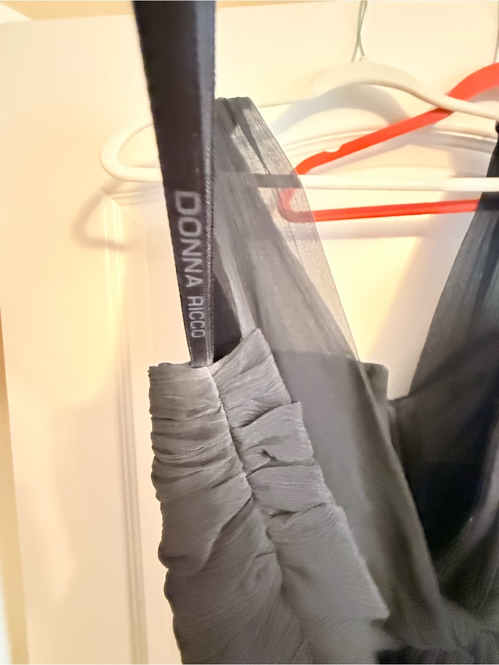 Donna Ricco Black Chiffon Sleeveless Cocktail Dress - Picture 8 of 12